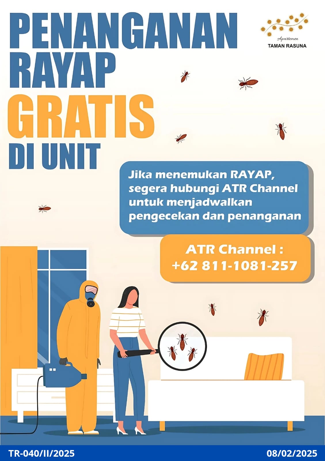 PENANGANAN RAYAP GRATIS DI UNIT  TR-040/II/2025