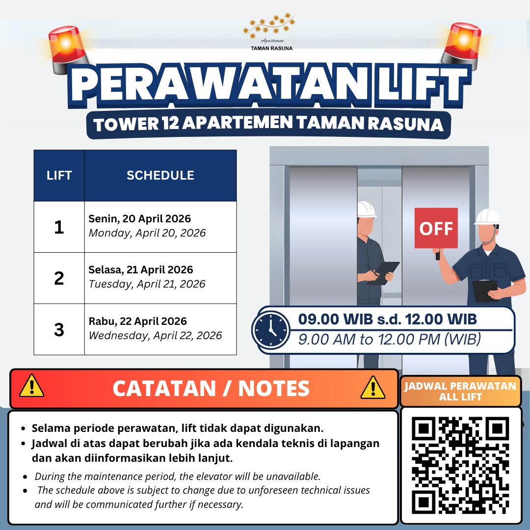 PERAWATAN LIFT TOWER 12  TR-146/IV/2026