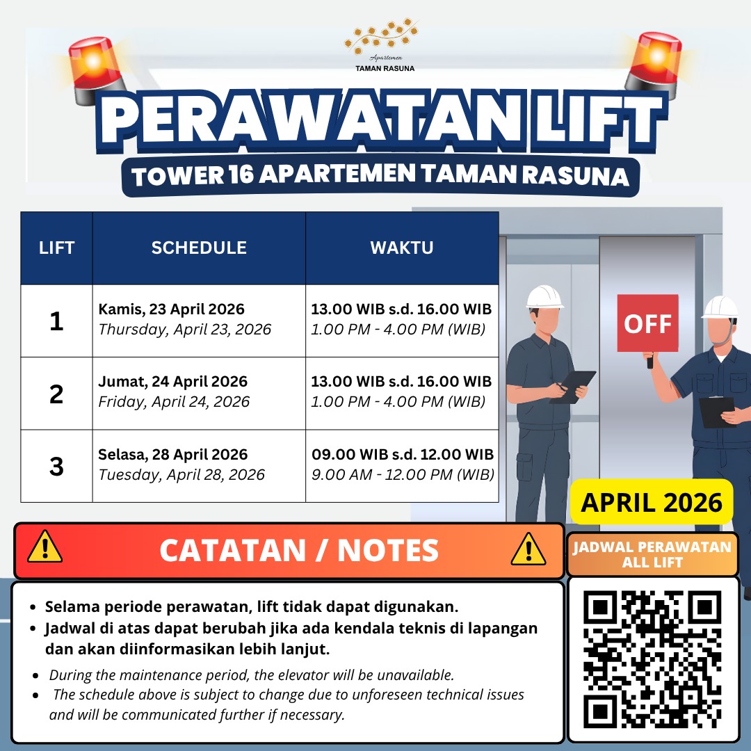 PERAWATAN LIFT TOWER 16  TR-153/IV/2026