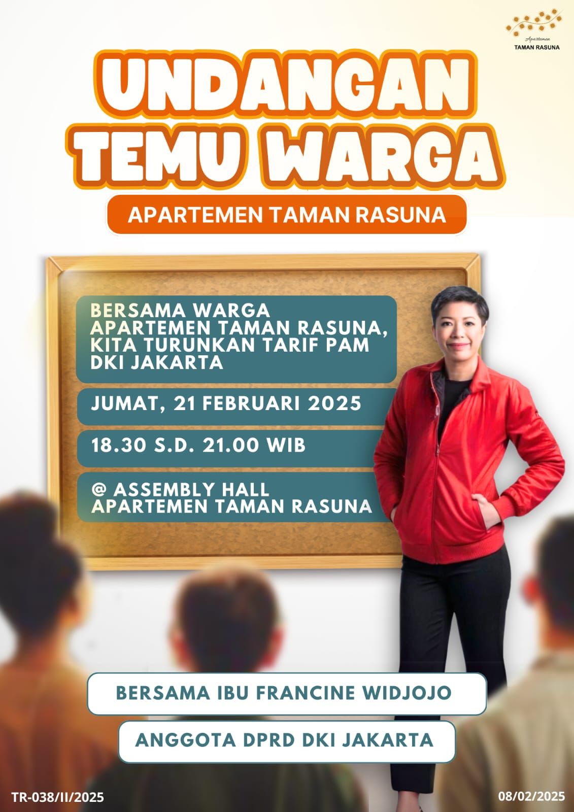 UNDANGAN TEMU WARGA APARTEMEN TAMAN RASUNA  TR-038/II/2025